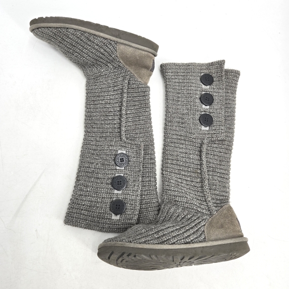 UGG Cardi Gray Knit Button Boots - Picture 5 of 12